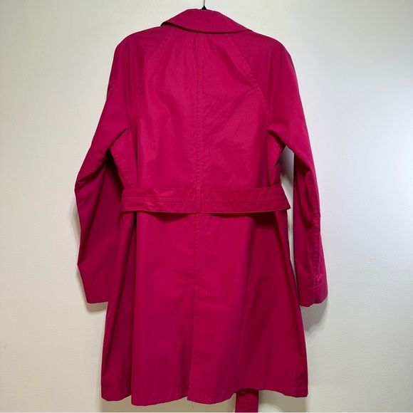 Gap Hot Pink Belted Trench Coat Fully Lined Spring Jacket Size M - Picture 6 of 8